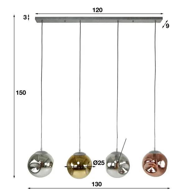 B-Ware Ecolumeo Bologna Pendelleuchte Pendellampe Hängeleuchte E27 LED Glas 130 cm