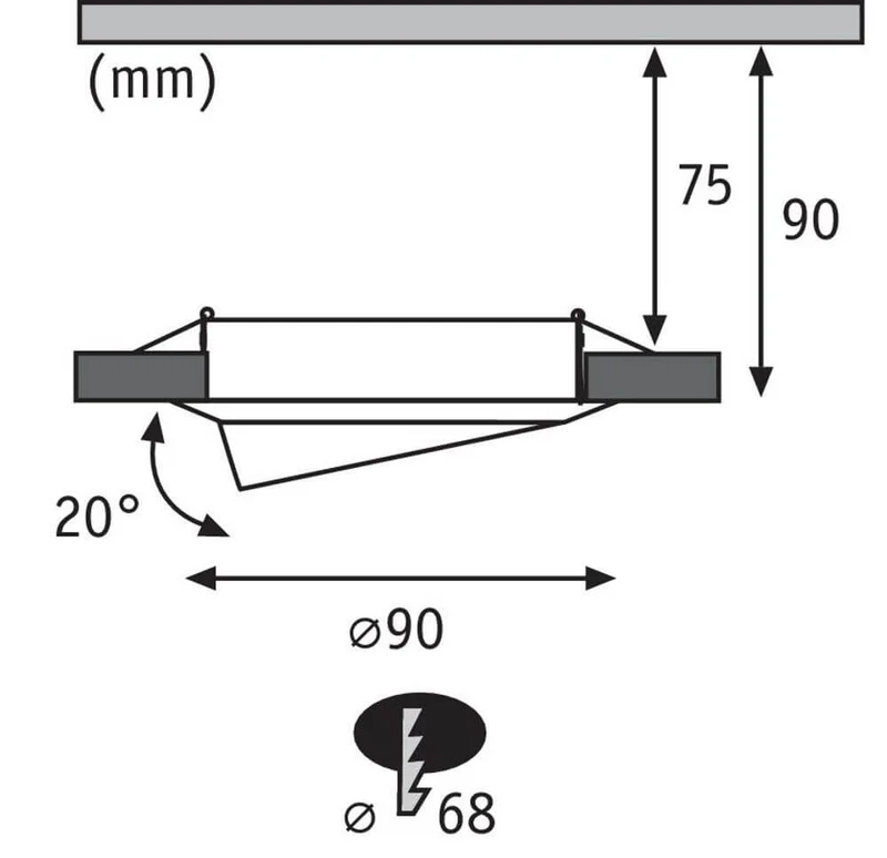 Einbaustrahler LED Base rund GU10 Eisen-Gebürstet