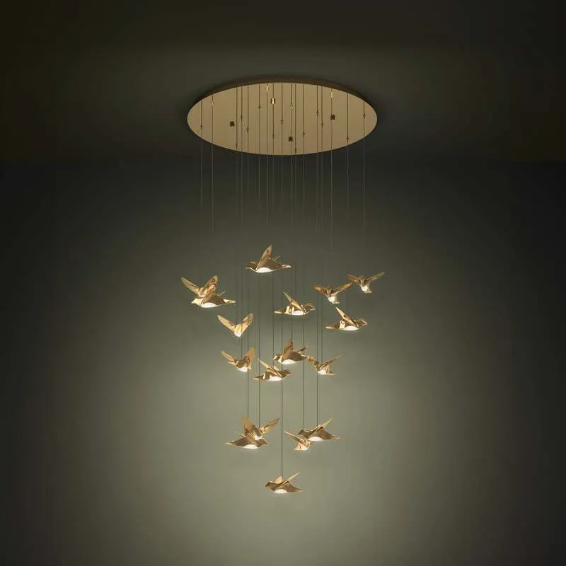 B-Ware EGLO Stars of Light Pendelleuchte Hängeleuchte LED Paratebueno messing 17-flg