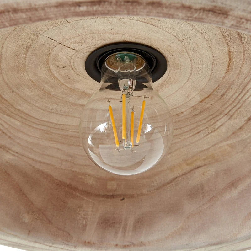 B-Ware Lucande Hängeleuchte Pendelleuchte Leivar Ø35cm LED Holz Schwarz E27 Lampe 913