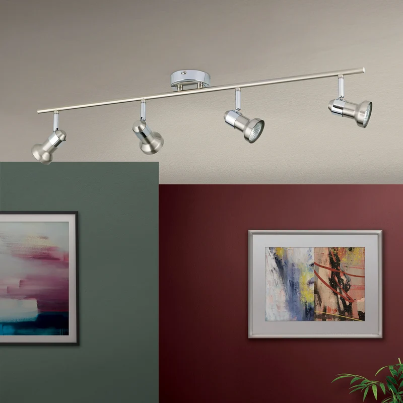 B-Ware Deckenleuchte BARBORA Strahler Lampe Nickel satiniert GU10 LED 4-flammig Leuchte