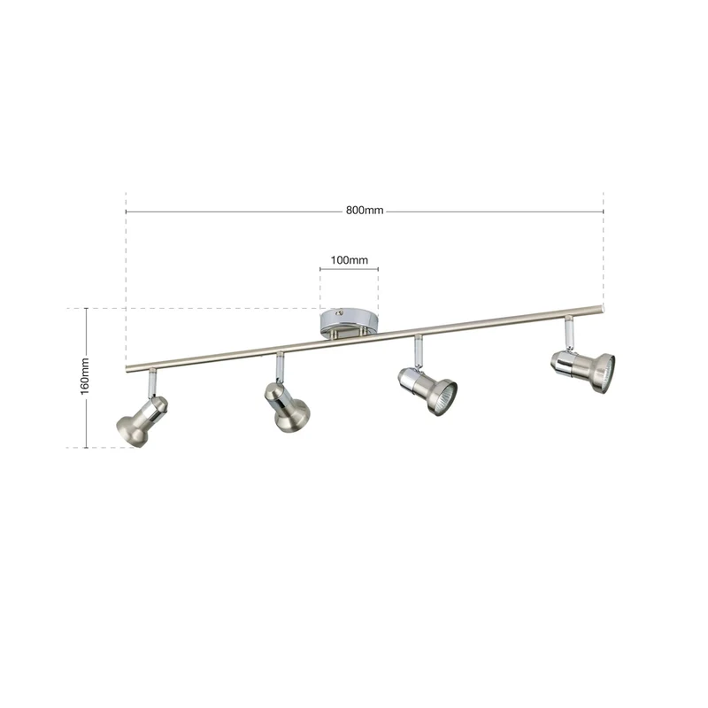 B-Ware Deckenleuchte BARBORA Strahler Lampe Nickel satiniert GU10 LED 4-flammig Leuchte