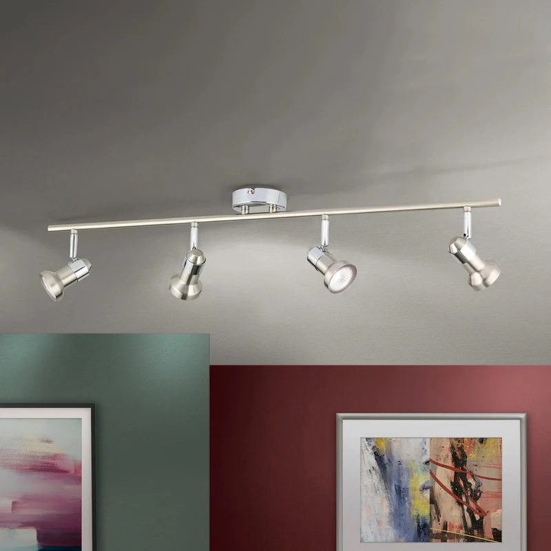 B-Ware Deckenleuchte BARBORA Strahler Lampe Nickel satiniert GU10 LED 4-flammig Leuchte