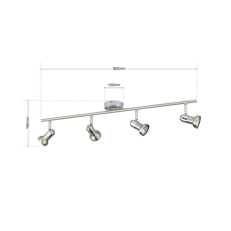 B-Ware Deckenleuchte BARBORA Strahler Lampe Nickel satiniert GU10 LED 4-flammig Leuchte