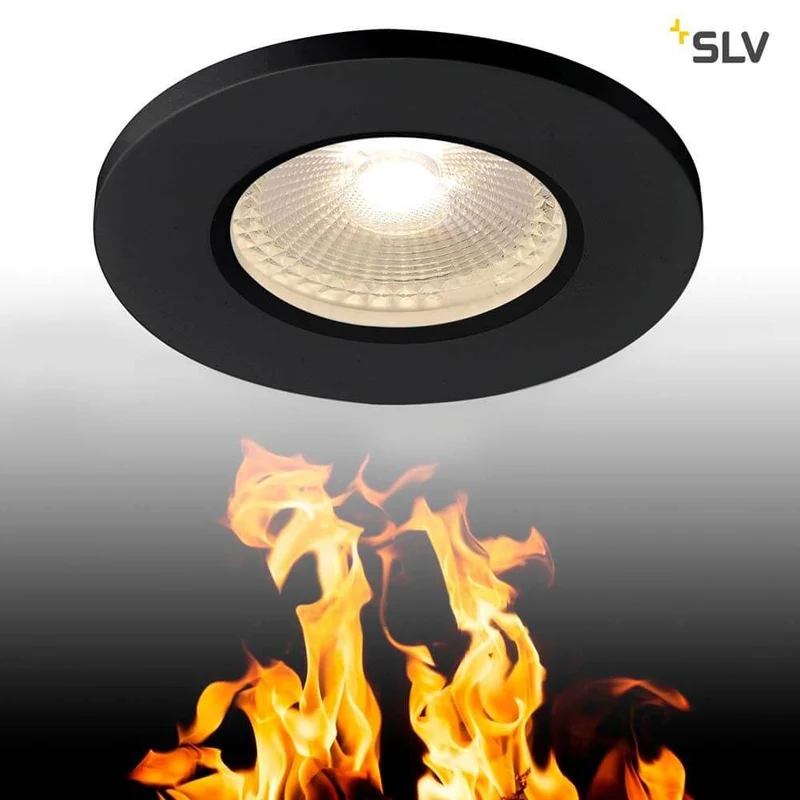 Kamuela Eco LED Fire-Rated Deckeneinbauleuchte Schwarz 3000K IP65