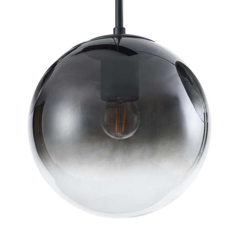 B-Ware Lucande Hängeleuchte Pendelleuchte Veloura Glas Eiche rauchgrau 3-flg E27 LED