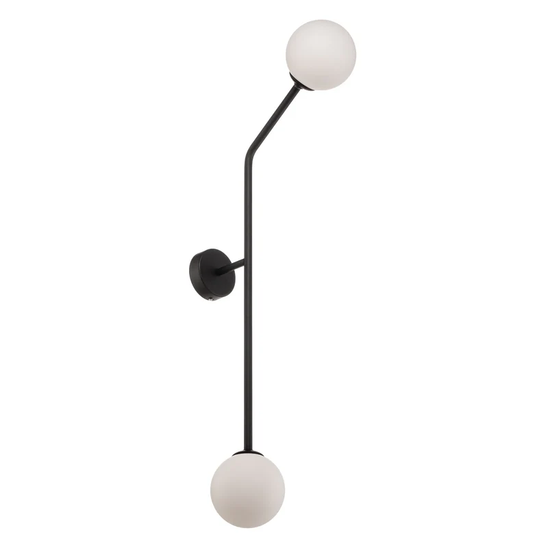 B-Ware Wandleuchte Pure Wandlampe schwarz Metall Glas zweiflammig senkrecht dimmbar