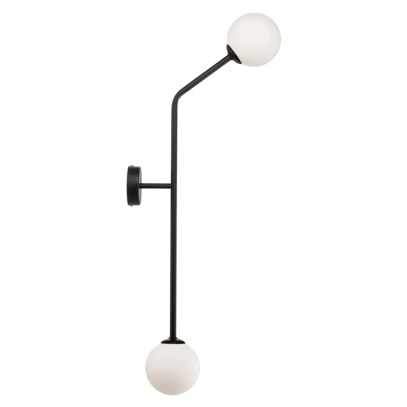 B-Ware Wandleuchte Pure Wandlampe schwarz Metall Glas zweiflammig senkrecht dimmbar