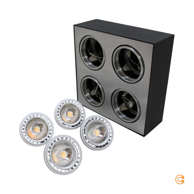 B-Ware Arcchio Dwight LED-Deckenlampe in Schwarz, 4-fl.