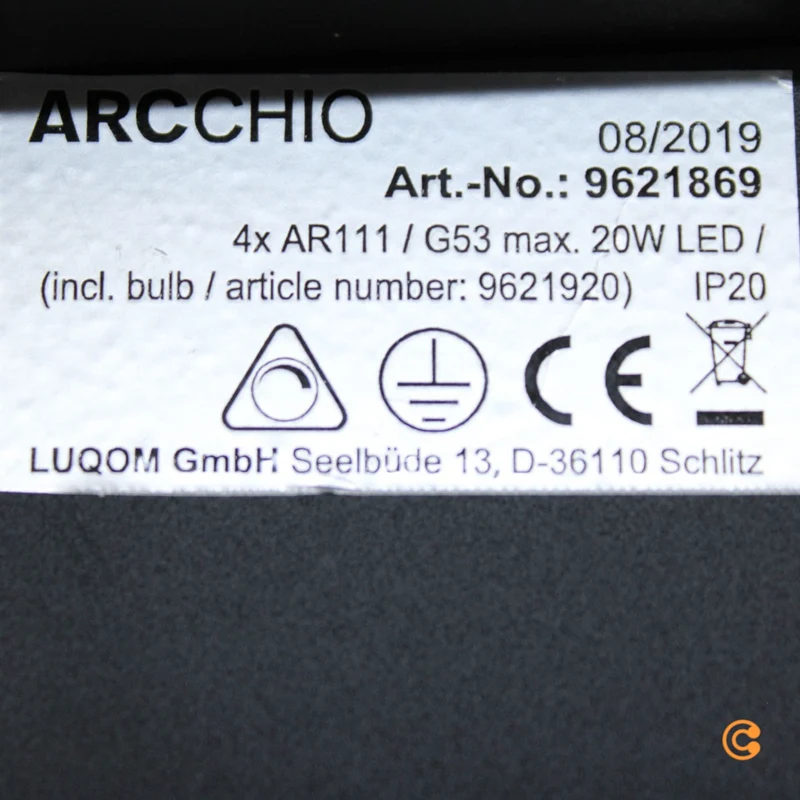 B-Ware Arcchio Dwight LED-Deckenlampe in Schwarz, 4-fl.