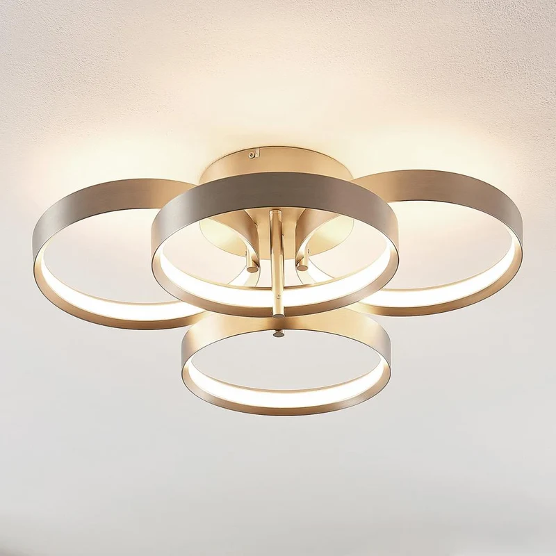 B-Ware Lucande Naylia LED-Deckenlampe Deckenlampe Lampe Leuchte Decke nickel dimmbar