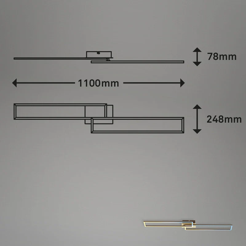 B-Ware Briloner Deckenleuchte Deckenlampe LED Frame Gold Fernbedienung dimmbar
