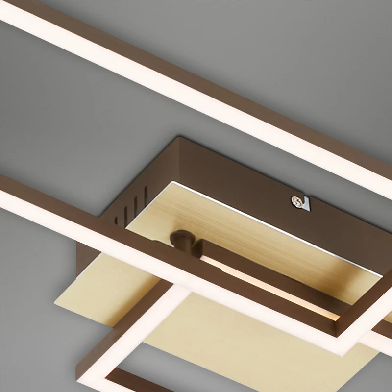 B-Ware Briloner Deckenleuchte Deckenlampe LED Frame Gold Fernbedienung dimmbar