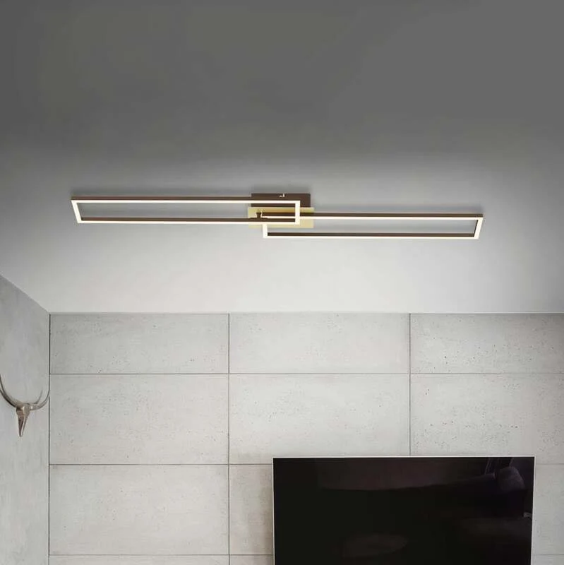 B-Ware Briloner Deckenleuchte Deckenlampe LED Frame Gold Fernbedienung dimmbar