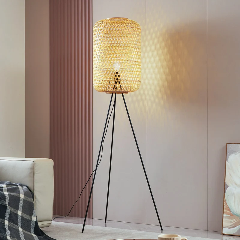 B-Ware Lucande Jorick Stehleuchte Stehlampe Leuchte Lampe Bambus SIEHE TEXT/FOTO