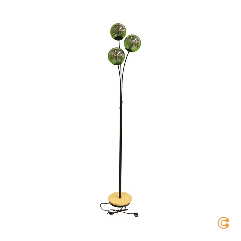 B-Ware JUST LIGHT Stehleuchte Standlampe Green Widow Glasschirme schwarz rauchgrau Holz