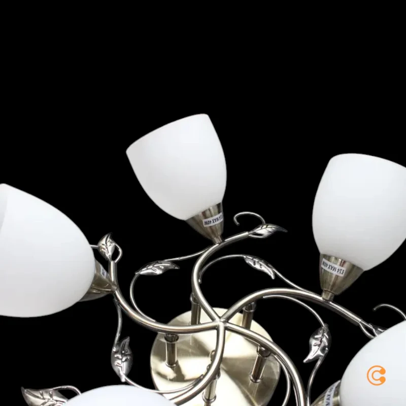 B-Ware Deckenleuchte Lampe Licht Lindby Thaddeus Wohnraum Nickel Weiß 5-flammig