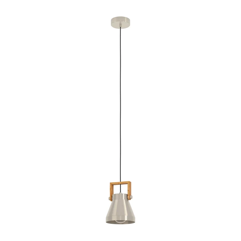 B-Ware eglo Hängelampe Pendelleuchte Stahl Holz Cawton Leuchte Ø 16 cm E27 LED Lampe