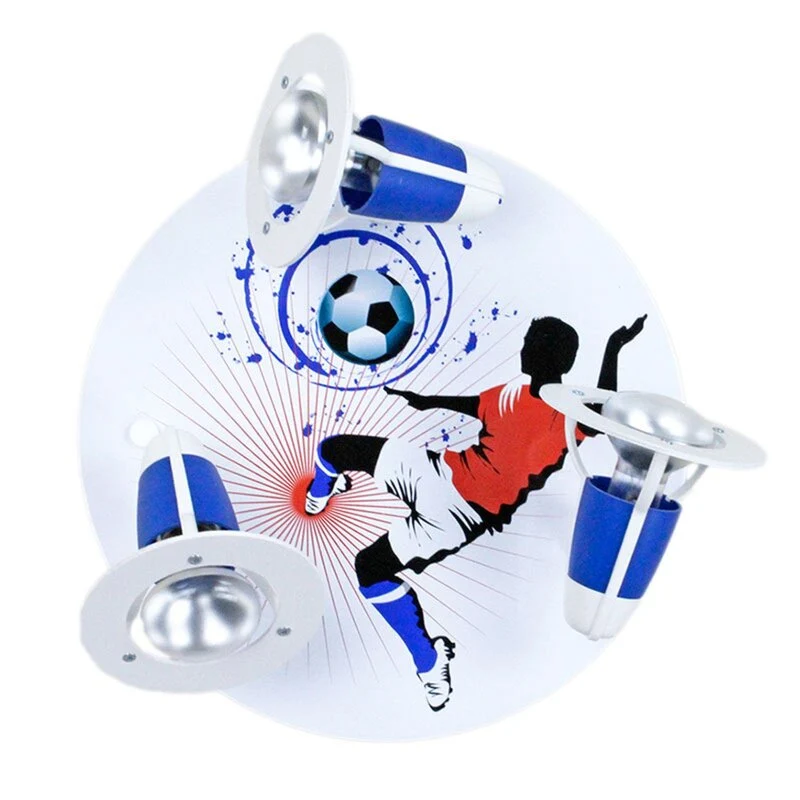 B-Ware Elobra Deckenleuchte Lampe Soccer Kinderzimmer blau weiß Holz LED Kinderlampe