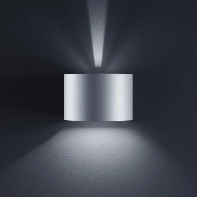 LED Außen-Wandleuchte Siri 44 - R IP54 Silbergrau