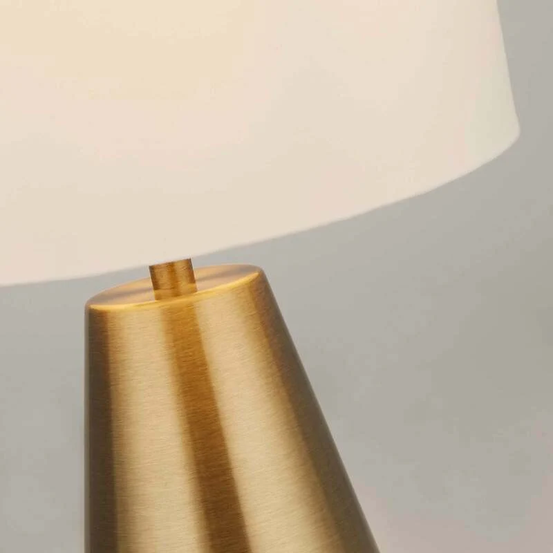 B-Ware Searchlight Tischleuchte Tischlampe Laynie Textil Stahl creme Schalter 24cm 322