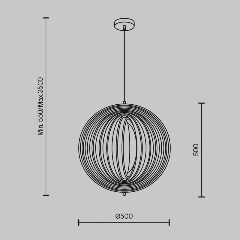 B-Ware Maytoni Hängeleuchte Pendelleuchte Roots Deckenlampe Kugelform Holz Ø50cm