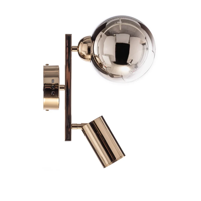 B-Ware Wandleuchte Zerde 1+1 Wandlampe gold Metall Leuchte Lampe 2 flammig LED