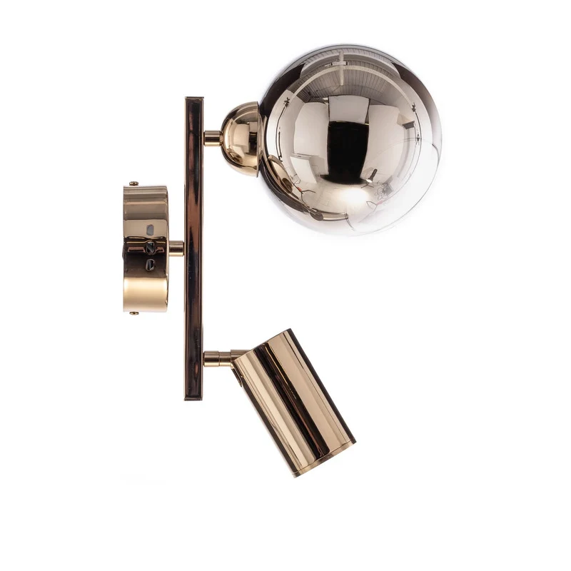 B-Ware Wandleuchte Zerde 1+1 Wandlampe gold Metall Leuchte Lampe 2 flammig LED