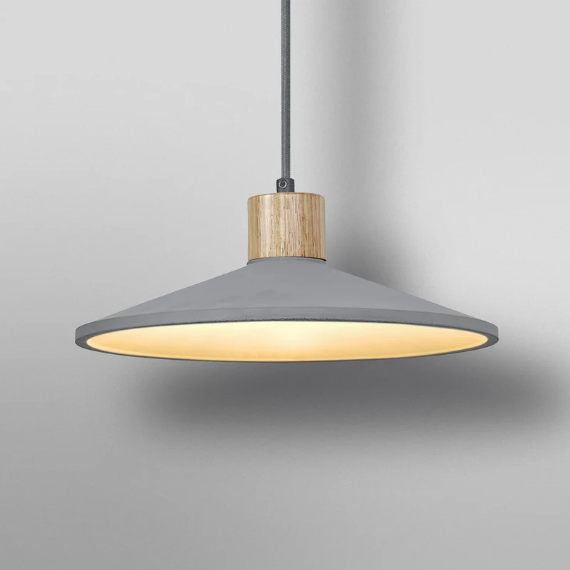 B-Ware OSRAM Hängeleuchte Pendelleuchte CONCRETE WOOD Ø32cm grau holz Beton Lampe E27