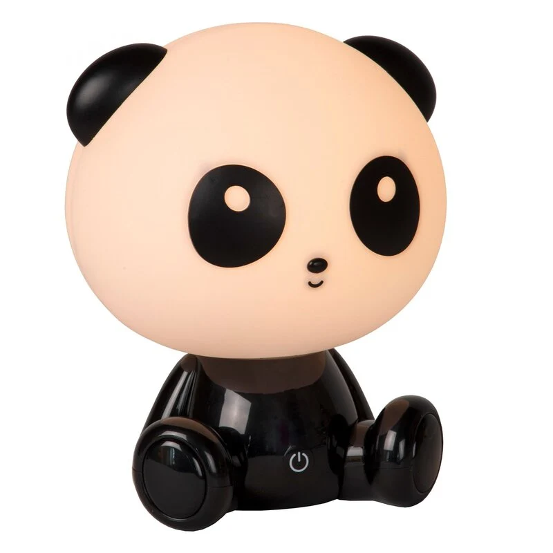B-Ware Lucide Kindertischleuchte Nachttischlampe Dodo Panda weiß schwarz dimmbar ABS