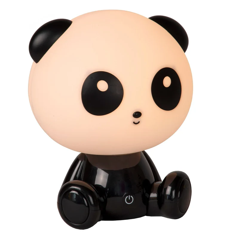 B-Ware Lucide Kindertischleuchte Nachttischlampe Dodo Panda weiß schwarz dimmbar ABS