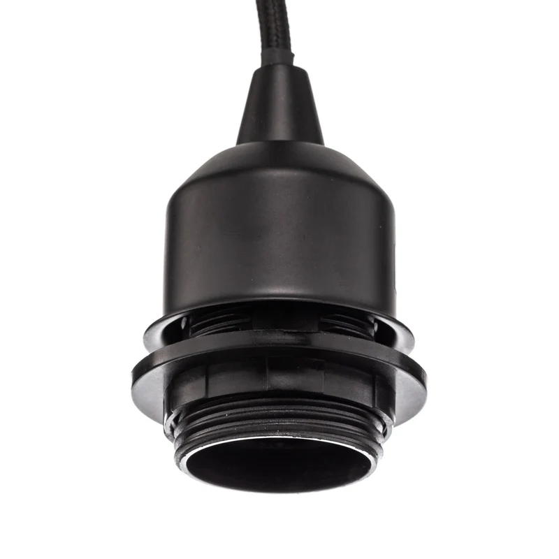 B-Ware Lindby Hängeleuchte Pendelleuchte Tsomo schwarz Stoff Deckenleuchte E27 LED 40cm