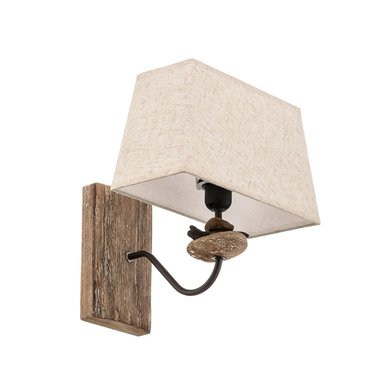 B-Ware Euluna Wandleuchte Seregon mit Steindekor und Stoffschirm Wandlampe Bettlampe427