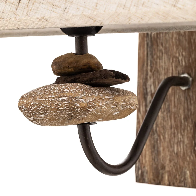 B-Ware Euluna Wandleuchte Seregon mit Steindekor und Stoffschirm Wandlampe Bettlampe427
