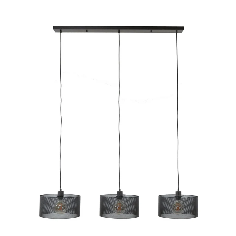 B-Ware Tonno Hängeleuchte Pendelleuchte Lampe schwarz Metall Mesh 3 flammig