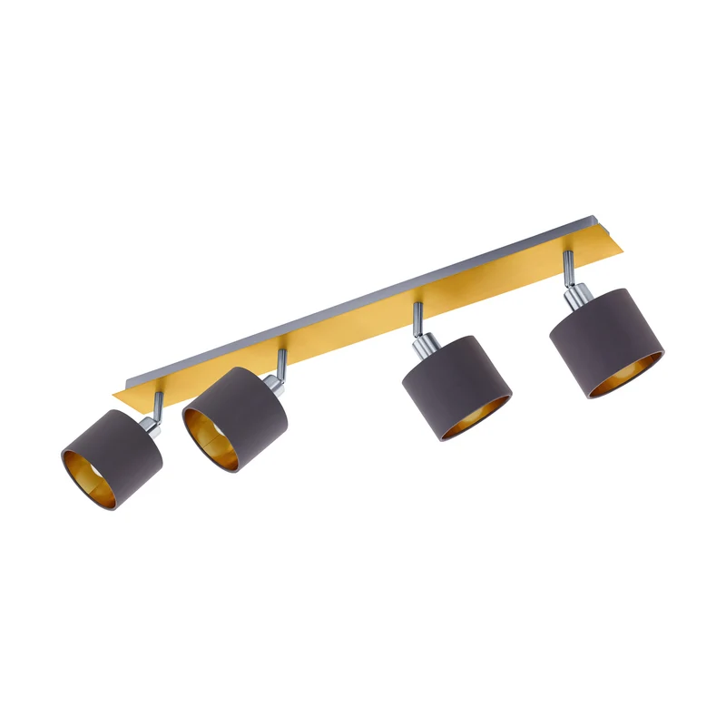 B-Ware Eglo Deckenlampe Deckenleuchte Valbiano Messing Hellbraun Textil Metall Gold