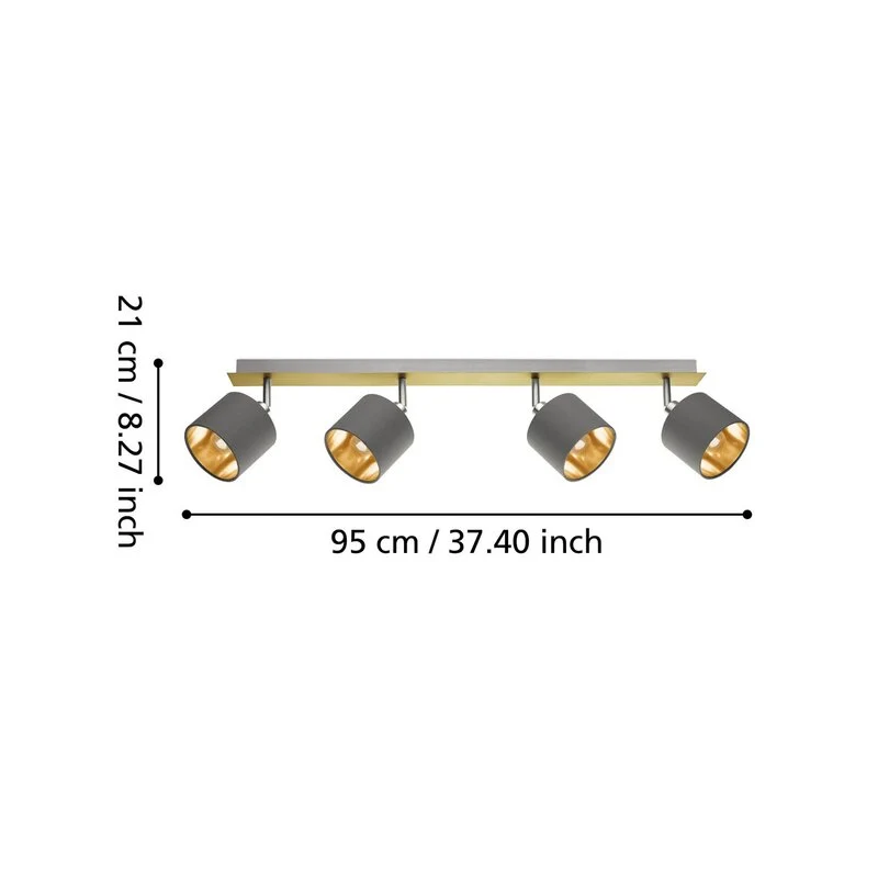 B-Ware Eglo Deckenlampe Deckenleuchte Valbiano Messing Hellbraun Textil Metall Gold