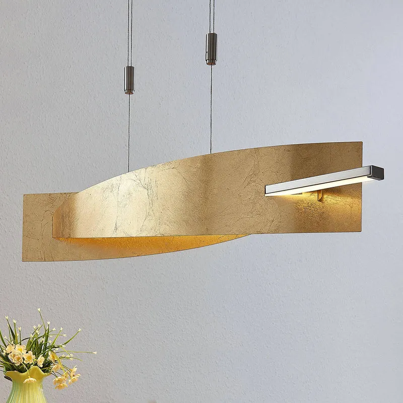 B-Ware Lucande LED-Hängeleuchte Marija Pendelleuchte Deckenlampe Blende senkrecht gold