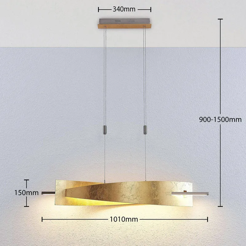 B-Ware Lucande LED-Hängeleuchte Marija Pendelleuchte Deckenlampe Blende senkrecht gold