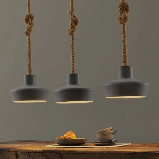 B-Ware Hängeleuchte Retrope Lampe Leuchte Hängeleuchte E27 drei Schirmen in Betonoptik