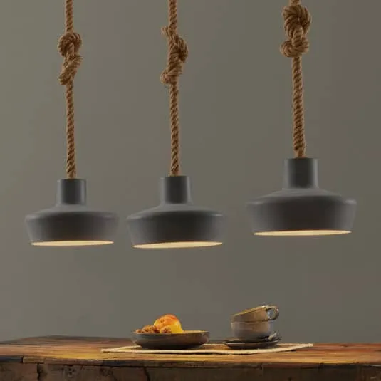 B-Ware Hängeleuchte Retrope Lampe Leuchte Hängeleuchte E27 drei Schirmen in Betonoptik