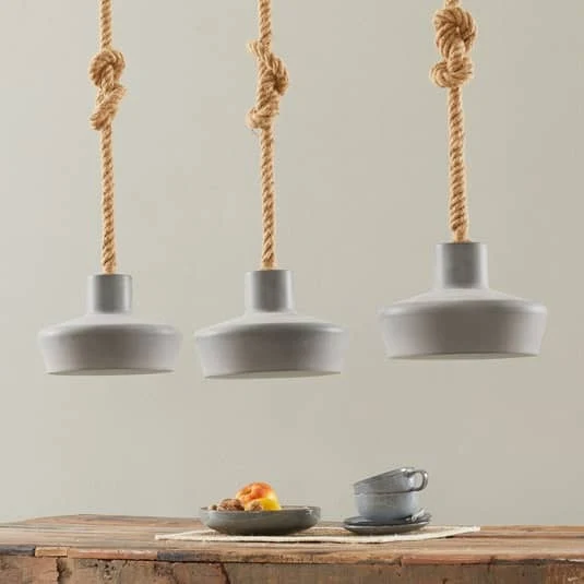 B-Ware Hängeleuchte Retrope Lampe Leuchte Hängeleuchte E27 drei Schirmen in Betonoptik