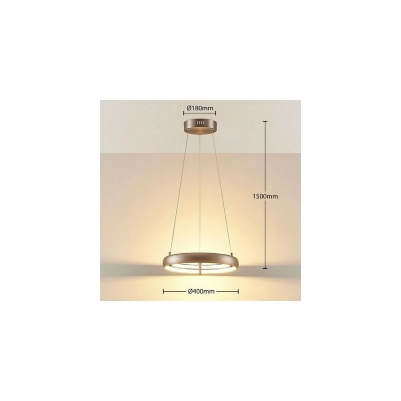 B-Ware LED-Pendelleuchte Risto Pendelleuchte Hängeleuchte Lampe Leuchte Nickel ringförm