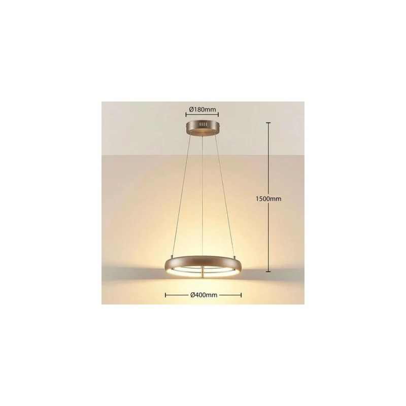 B-Ware LED-Pendelleuchte Risto Pendelleuchte Hängeleuchte Lampe Leuchte Nickel ringförm