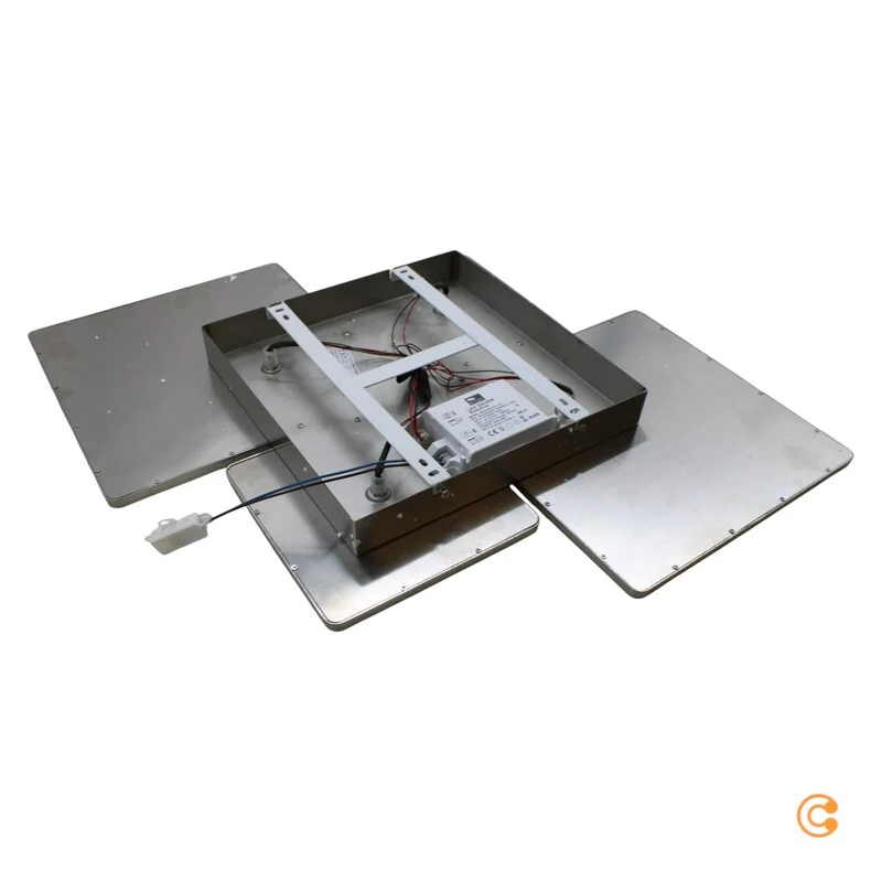 B-Ware LED Deckenlampe Aileen Deckenleuchte Leuchte Nickel matt Quadrat Easydim