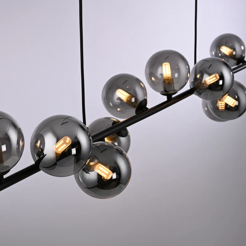 B-Ware SCHÖNER WOHNEN Hängeleuchte Pendelleuchte Dubai Rauchglas G9 LED schwarz 13-flg