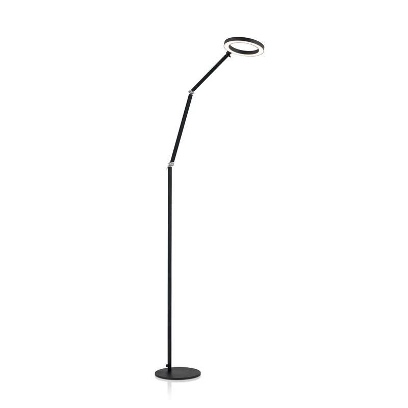 B-Ware Ringo Stehlampe Bodenlampe LED schwarz Metall dimmbar verstellbar Lampenschal504