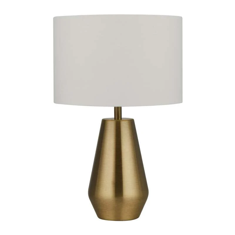 B-Ware Searchlight Tischleuchte Tischlampe Laynie Textil Stahl creme Schalter 24cm E14