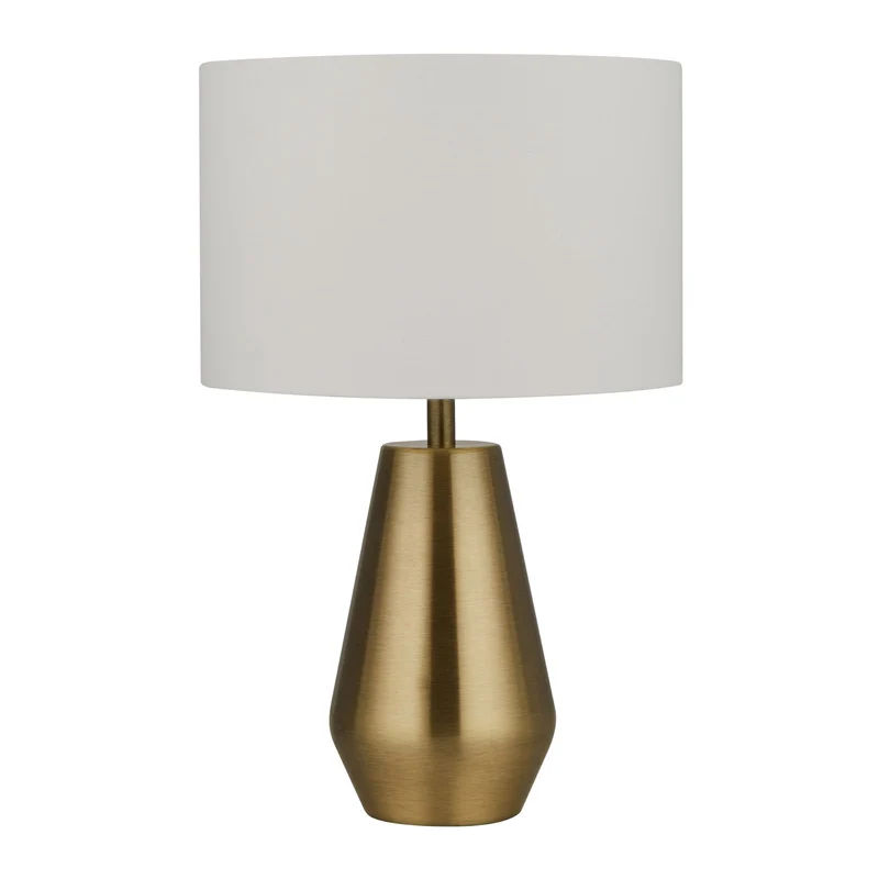 B-Ware Searchlight Tischleuchte Tischlampe Laynie Textil Stahl creme Schalter 24cm E14