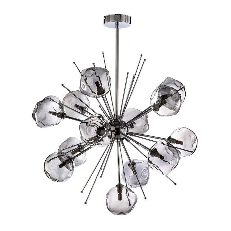 B-Ware AV-1777-13K Hängelampe Pendelleuchte chromfarben Glas Deckenlampe 13-flg dimmbar